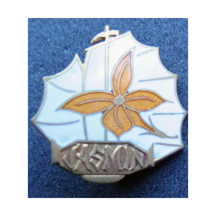 JASMIN : insigne du Dragueur Jasmin Courtois en émail fleur orange