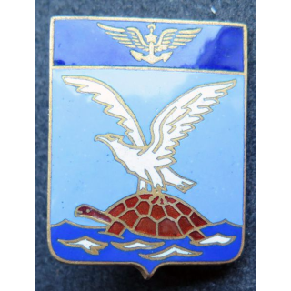 FLOTILLE 4 F : insigne de la Flotille 4 F Courtois en émail tortue marron