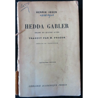 Hedda Gabbler - quinzième édition de Henrik Ibsen Librairie académique Perrin 1939