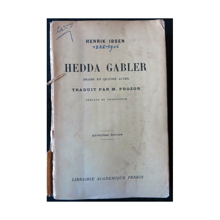Hedda Gabbler - quinzième édition de Henrik Ibsen Librairie académique Perrin 1939