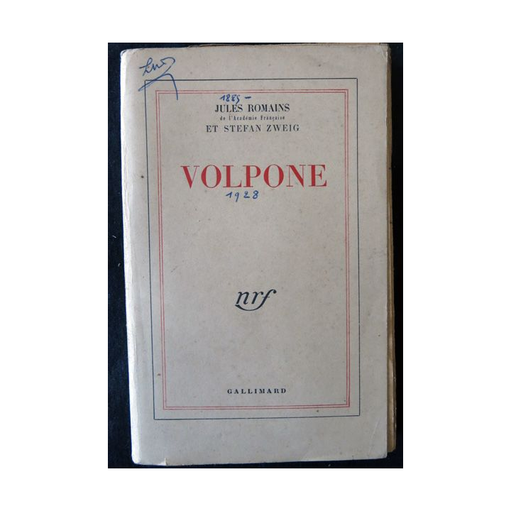 Volpone de Jules Romains & Stéfan Zweig aux éditions Gallimard 1950