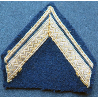 Galon de sergent ADL doré sur tissu  bleu noir avec crochets