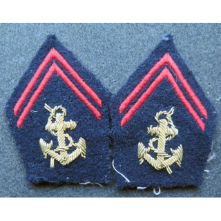 Paire de soutaches (insignes de col) de l'Infanterie de Marine en cannetille