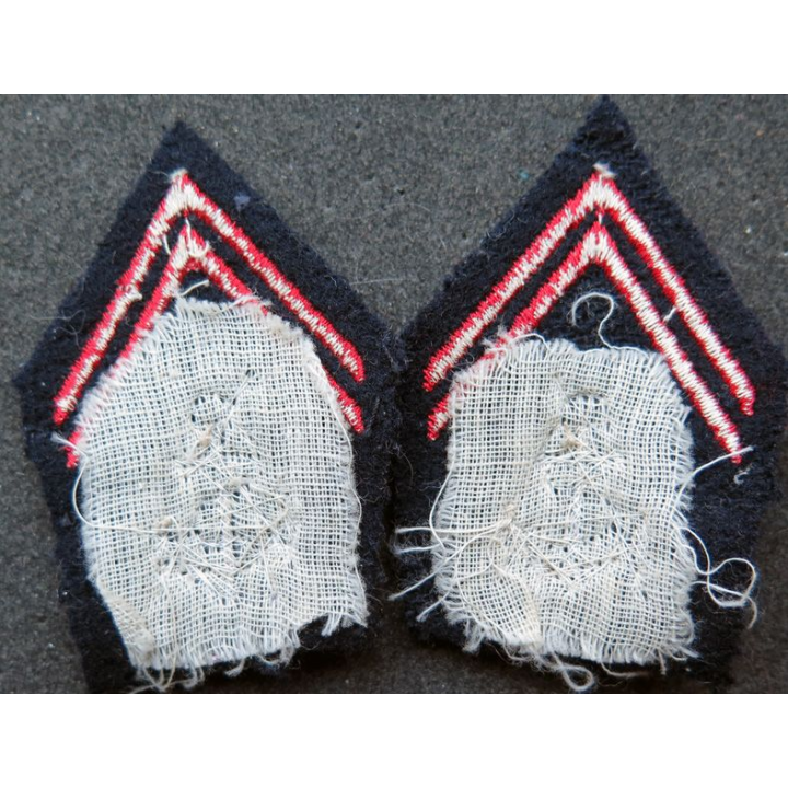 Paire de soutaches (insignes de col) de l'Infanterie de Marine en cannetille