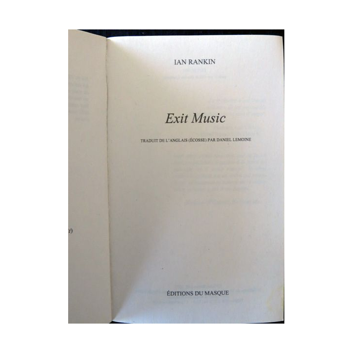 Exit music - la dernière enquête de l'inspecteur Rebus de Ian Rankin aux éditions Le Livre de Poche