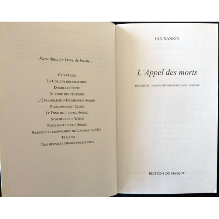 L'appel des morts de Ian Rankin aux éditions Le Livre de Poche