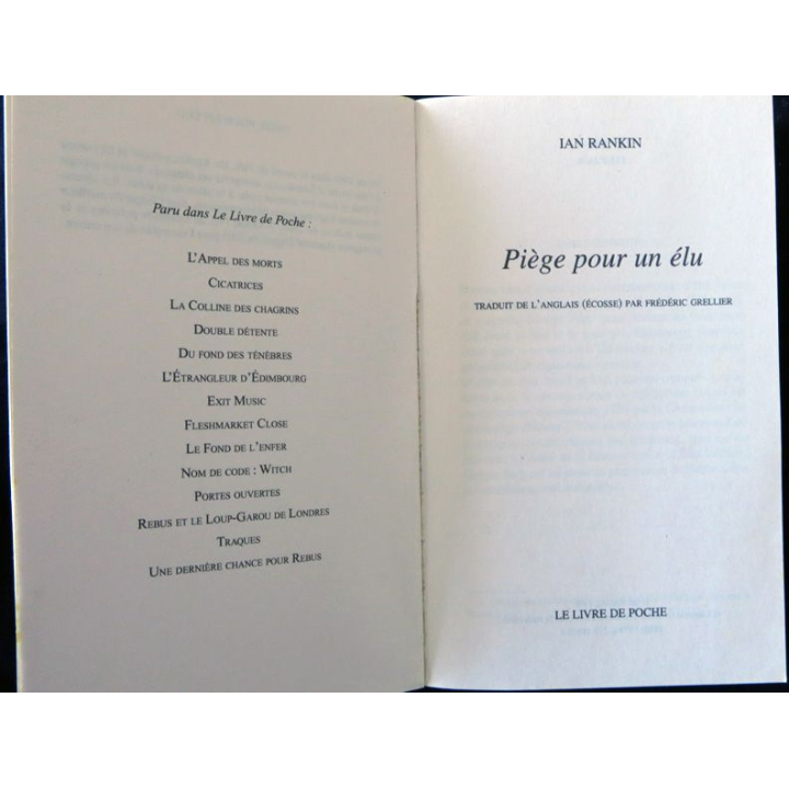 Piège pour un élu de Ian Rankin aux éditions Le Livre de Poche