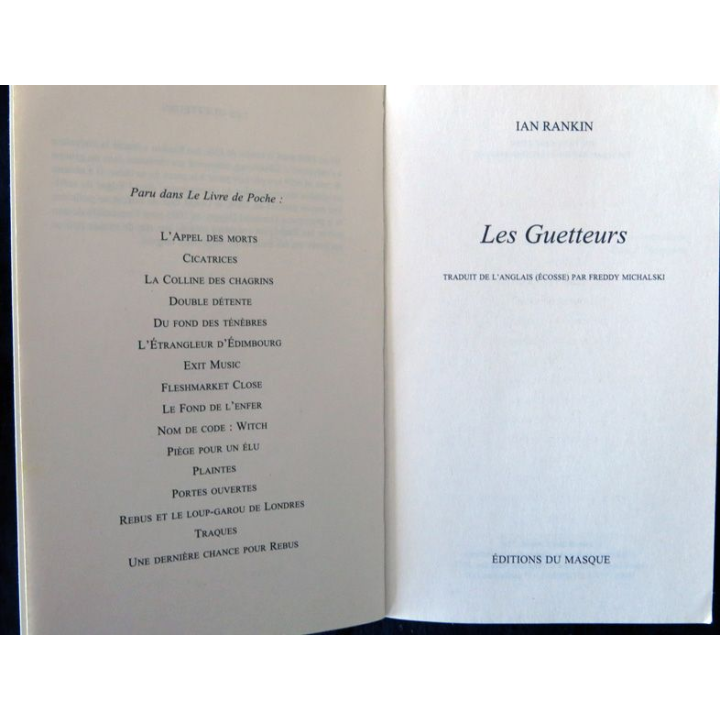 Les guetteurs de Ian Rankin aux éditions Le Livre de Poche