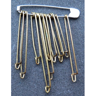 MILITARIA : lot de 10 épingles en laiton de dimensions variées Grandes tailles