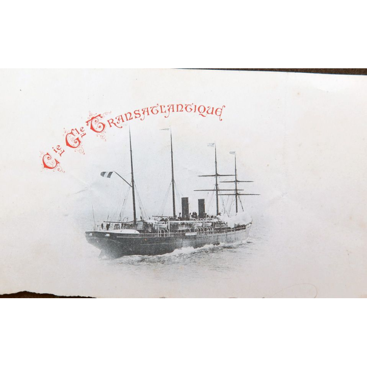 Morceau de carte de menu de la Compagnie Générale transatlantique