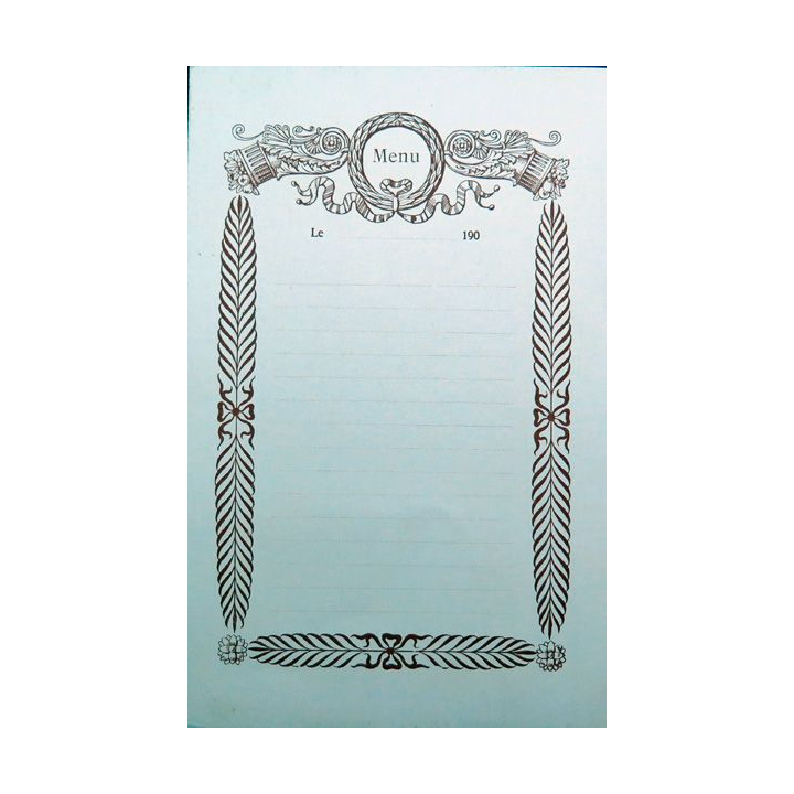 Carte de menu vierge du Paquebot Amazone