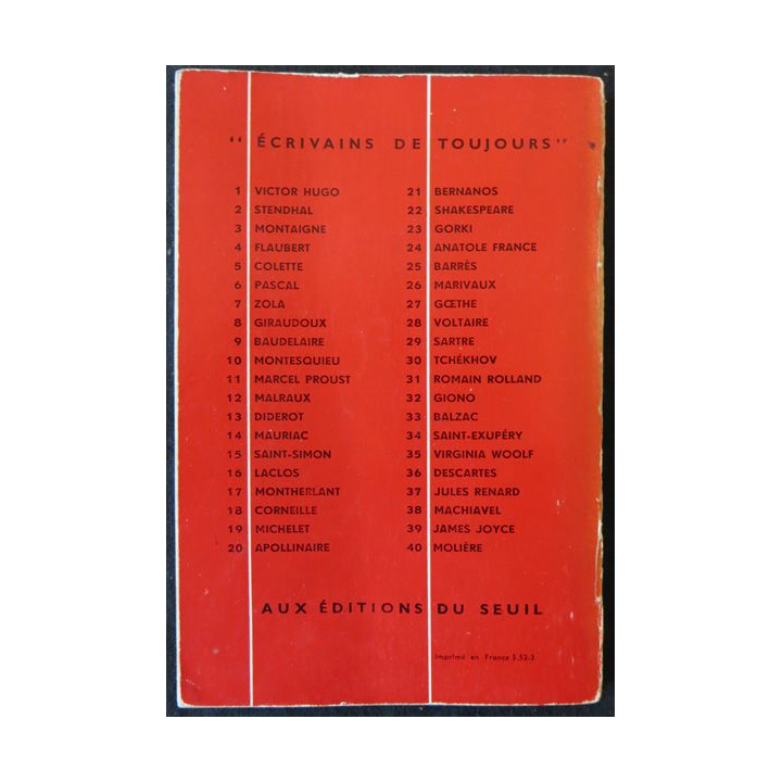 Zola par lui-même de Marc Bernard Ecrivains de toujours aux editions du Seuil