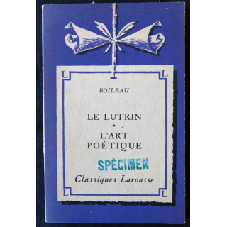 Boileau : Le lutrin - l'art poétique de René d'Hermies aux éditions Librairie Larousse