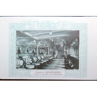 Carte de menu et boissons du 3 mai 1906 du Paquebot Armand-Béhic 1° classe