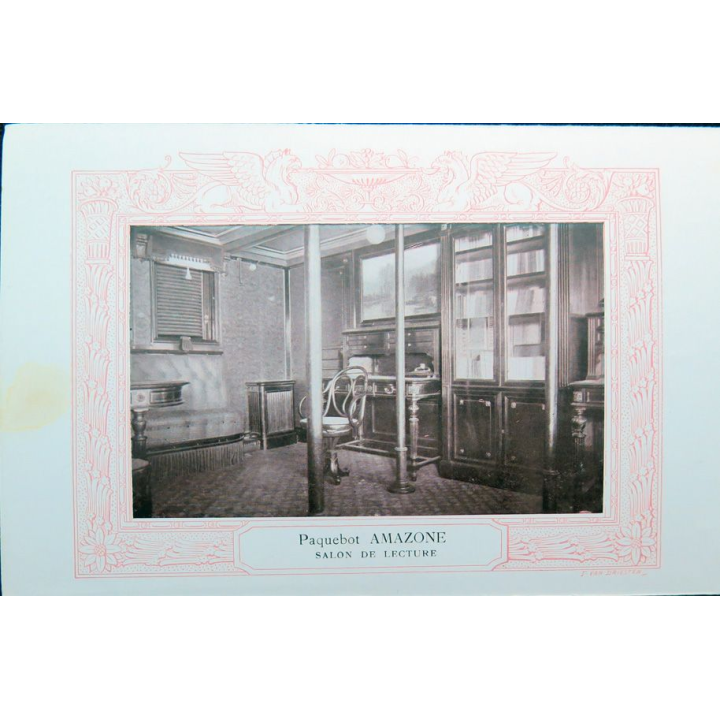 Carte de menu et boissons du 4 mai 1906 du Paquebot Amazone 1° classe
