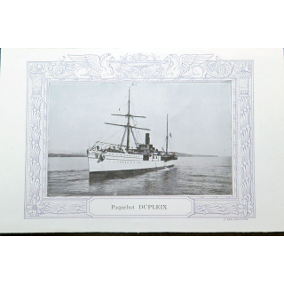 Carte de menu et boissons du 28 mai 1907 du Paquebot Dupleix 1° classe