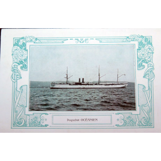 Carte de menu du 28 avril 1906 du Paquebot Océanien