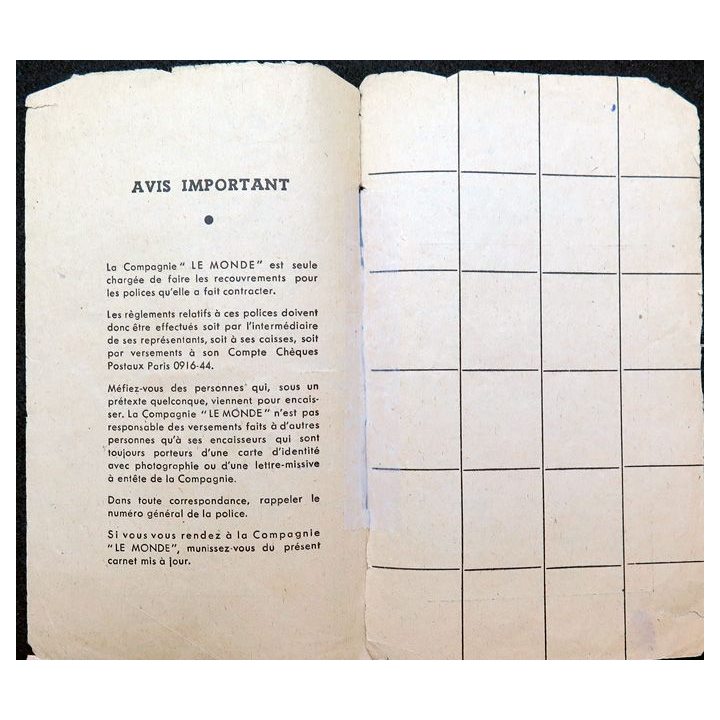 Compagnie d'assurances sur la vie du Groupe le Monde 2/1949