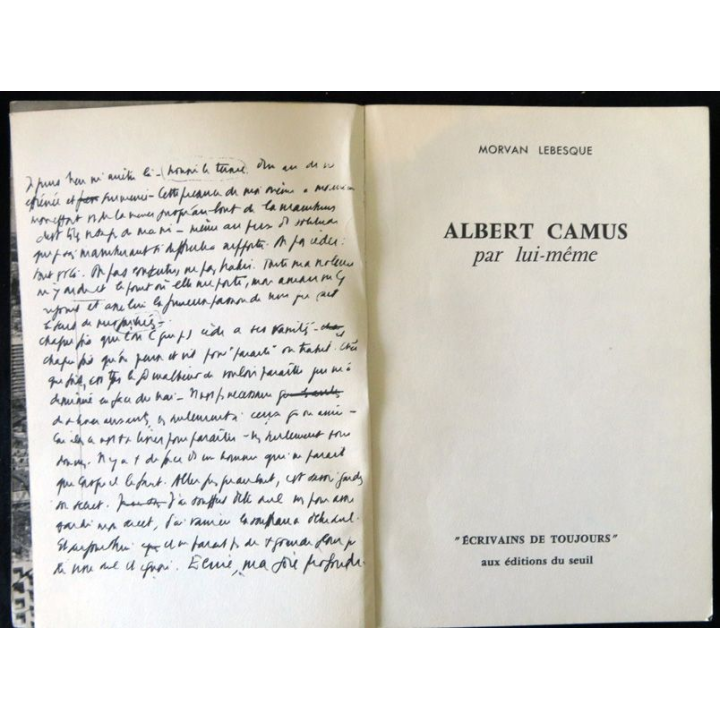 Camus par lui-même de Morvan Lebesque Ecrivains de toujours aux éditions du Seuil