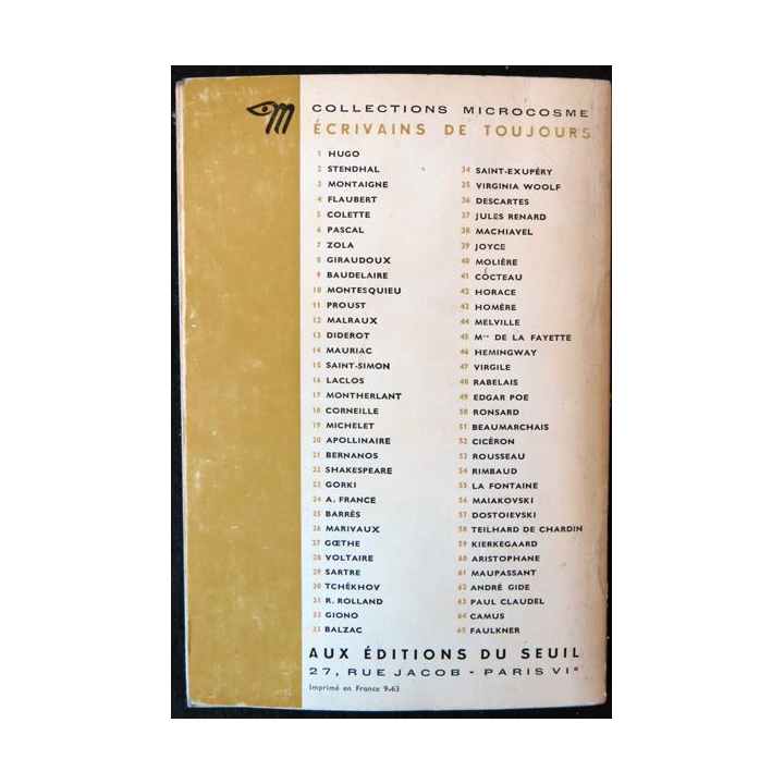 Faulkner par lui-même de Monique Nathan Ecrivains de toujours aux éditions du Seuil
