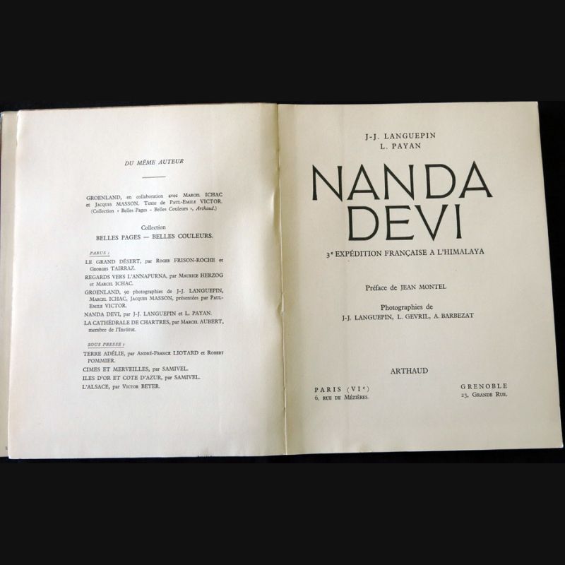Livre Alpinisme TBE : Nanda Devi De JJ. Languepin Et L. Payan, édition 1952