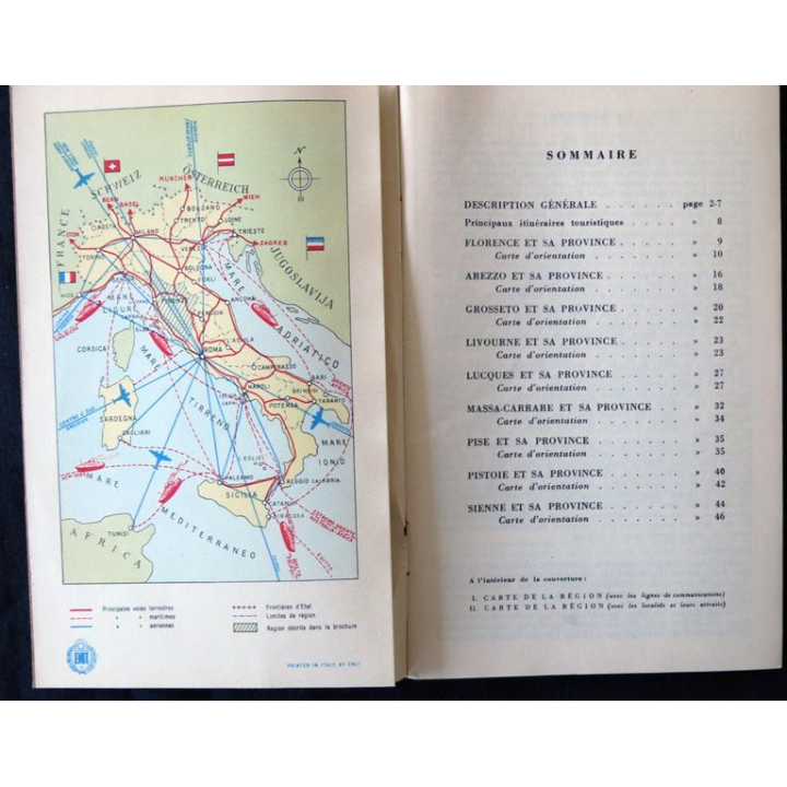Dépliant carte Italie la Toscane Série de publications régionales N° 6