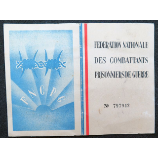 Carte de la fédération nationale des combattants prisonniers de Guerre n° 797942 1945