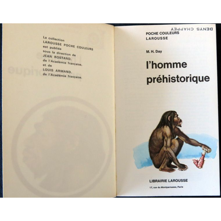 L'homme préhistorique de M.H. Day aux éditions Larousse Poche couleurs