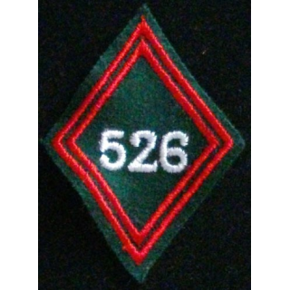 LOSANGE DE BRAS MODÈLE 45 : 526° RT RÉGIMENT DU TRAIN CADRE