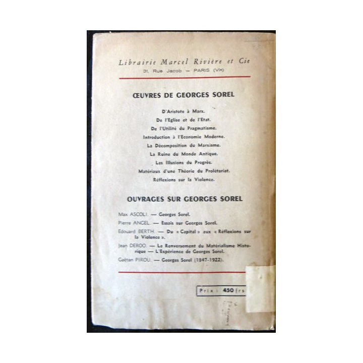 Pages choisies pour une éthique socialiste de Karl Marx aux éditions Librairie Marcel Rivière & Cie(1948)