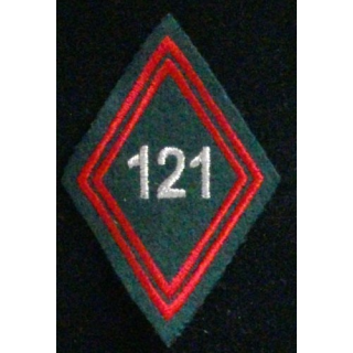 LOSANGE DE BRAS MODÈLE 45 : 121°RT RÉGIMENT DE TRAIN CADRE