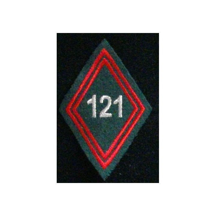 LOSANGE DE BRAS MODÈLE 45 : 121°RT RÉGIMENT DE TRAIN CADRE