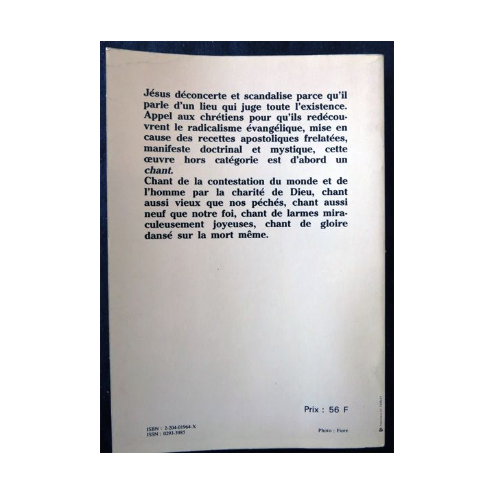 Celui qui vient d'ailleurs l'innocent de M.-J. Le Guillou aux éditions du Cerf Paris