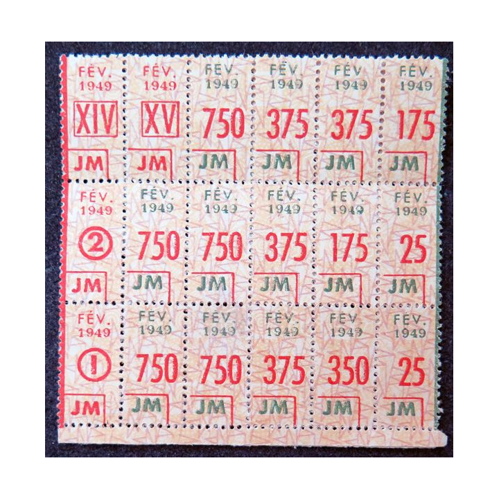 Carte individuelle d'alimentation 1946 avec timbres de rationnement