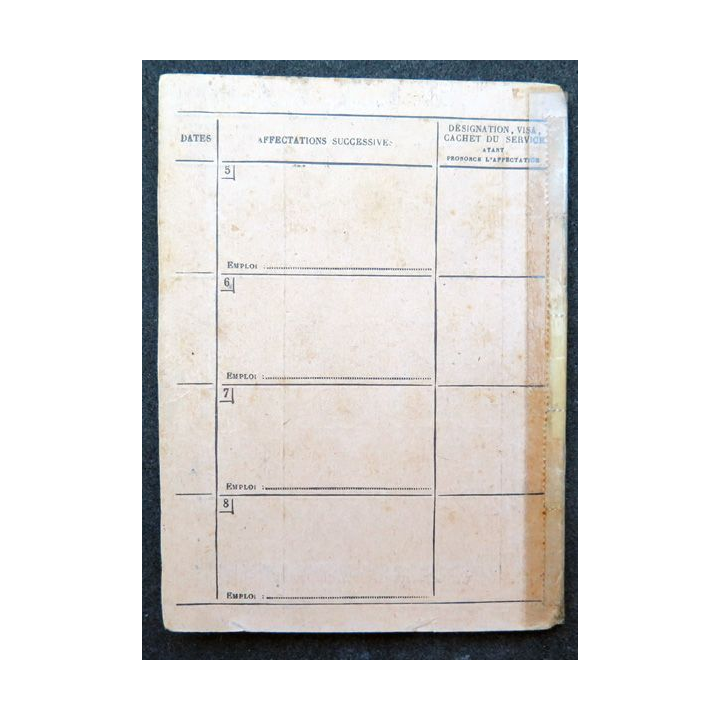 Carte de travail du STO (service de travail obligatoire) 1943