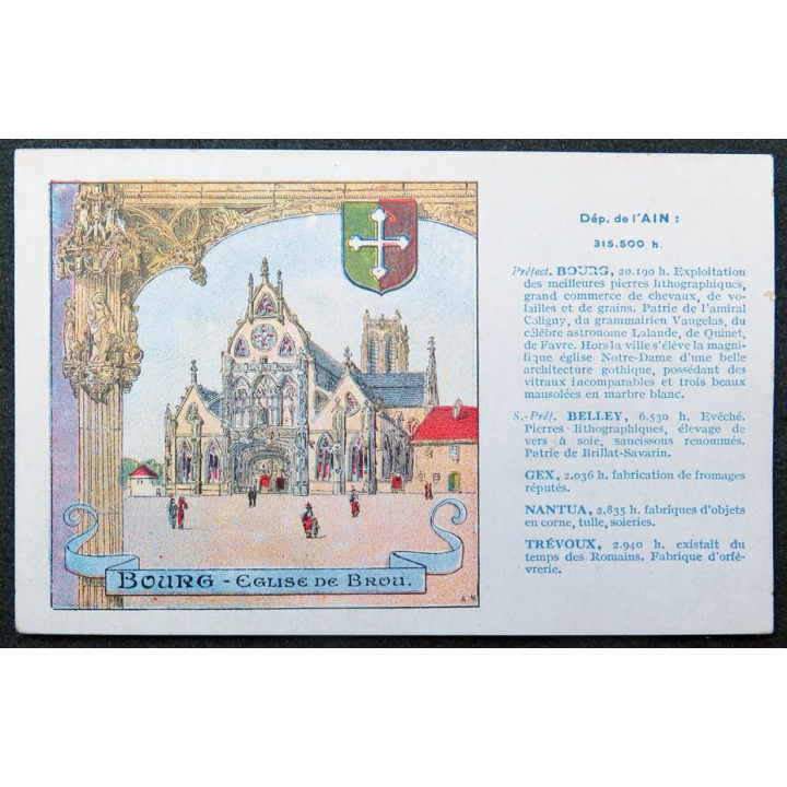 Carte postale des pastilles Valda Eglise de Brou (Bourg département de l'Ain)