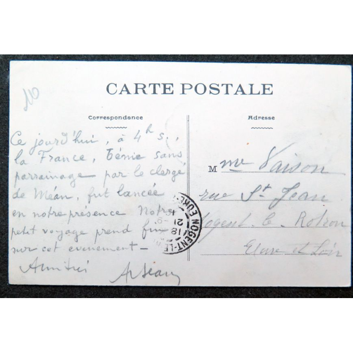 Carte postale du lancement du paquebot le France à Saint Nazaire le 20 septembre 1910