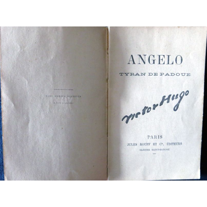 Angelo tyran de Padoue de Victor Hugo Jules Rouff & Cie Editeurs