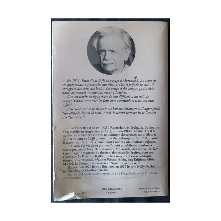 Les voix de Marrakech de Elias Canetti aux Editions Albin Michel