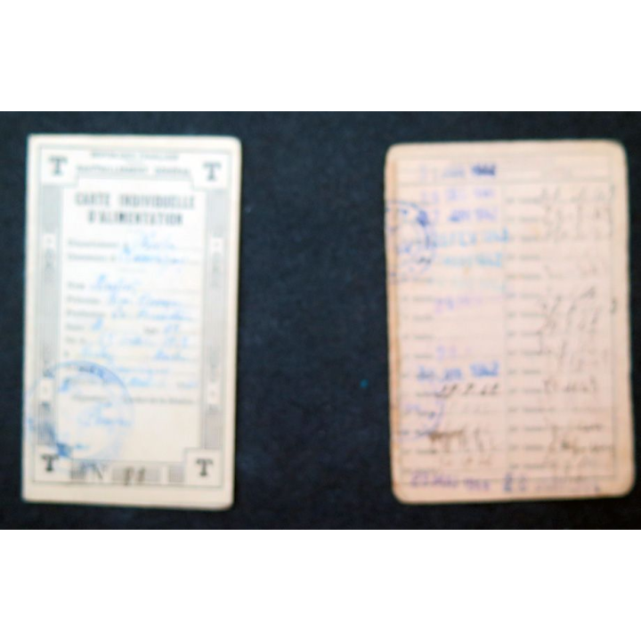 Carte individuelle d'alimentation 1940 