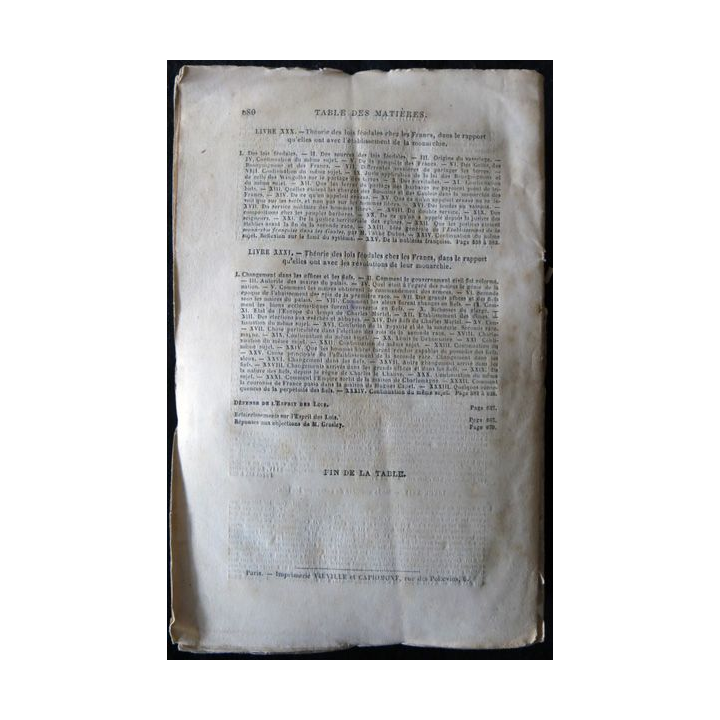 De l'esprit des lois  de Montesquieu édité par Garnier frères libraires Editeurs (1871)