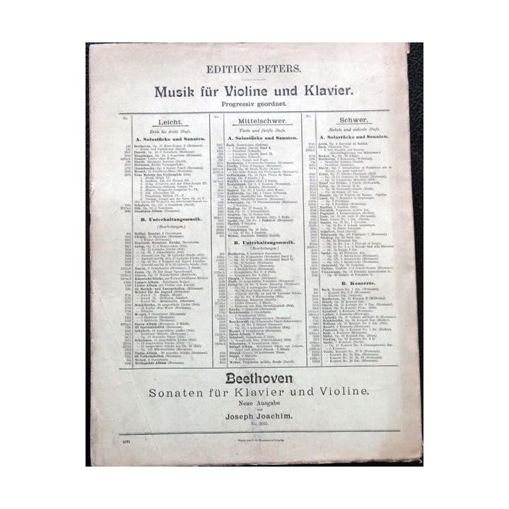 Edition Peters N° 283 - Fiorillo 36 Etüden oder capricen für violin solo de Von Hermann édité par C.F. Peters
