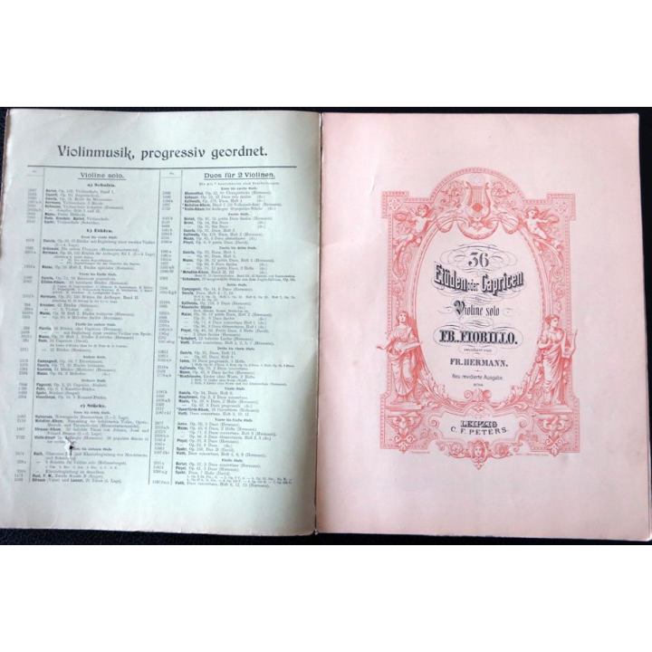 Edition Peters N° 283 - Fiorillo 36 Etüden oder capricen für violin solo de Von Hermann édité par C.F. Peters