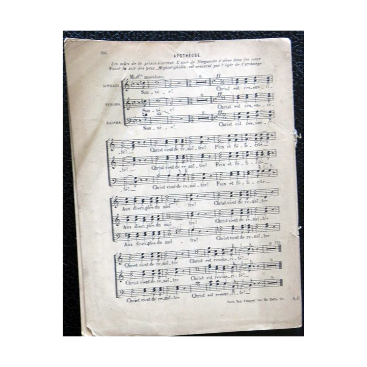 Faust opéra en 5 actes de Ch Gounod - Partition chant et paroles  édité par M. Choudens