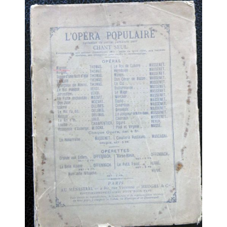 L'opéra populaire collection de petites partitions pour chant seul édité par Au Ménestrel Heugel & Cie