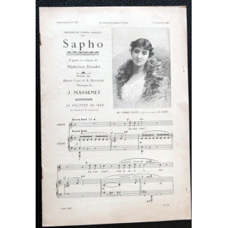 L'illustration : Sapho d'après le roman d'Alphonse Daudet par J. Massenet édité par M. Choudens
