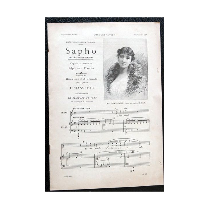 L'illustration : Sapho d'après le roman d'Alphonse Daudet par J. Massenet édité par M. Choudens