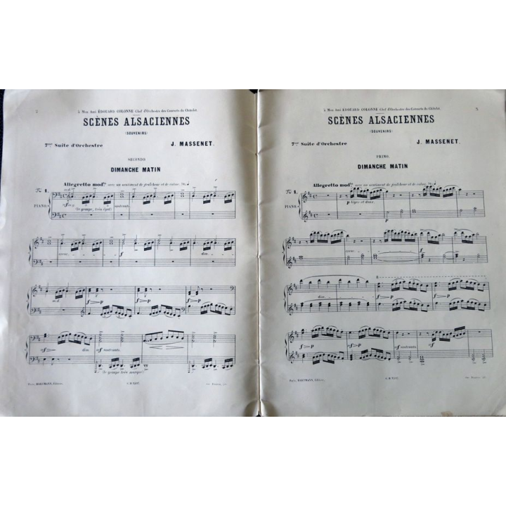 Scènes Alsaciennes (Souvenirs) par J. Massenet édité par Hartmann Editeur Paris