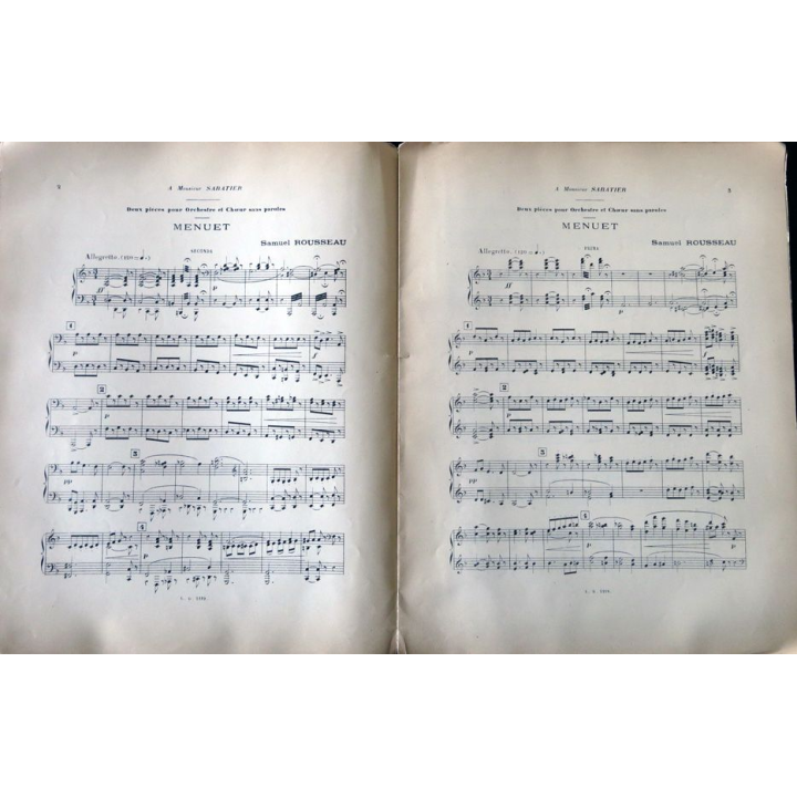 Deux pièces pour orchestre et cœur sans paroles N°1 Menuet - N° 2 Valse édité par Léon Grus Editeur