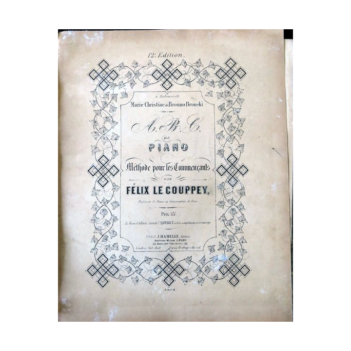 A.B.C. du piano méthode pour les commercants par Felix Lecouppey, J. Hamelle Editeurs